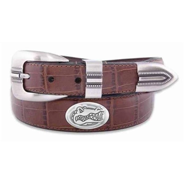 Zeppelinproducts ZeppelinProducts UFL-BOLPTCRC-TAN-34 Florida Concho Croc Tan Leather Belt; 34 Waist UFL-BOLPTCRC-TAN-34